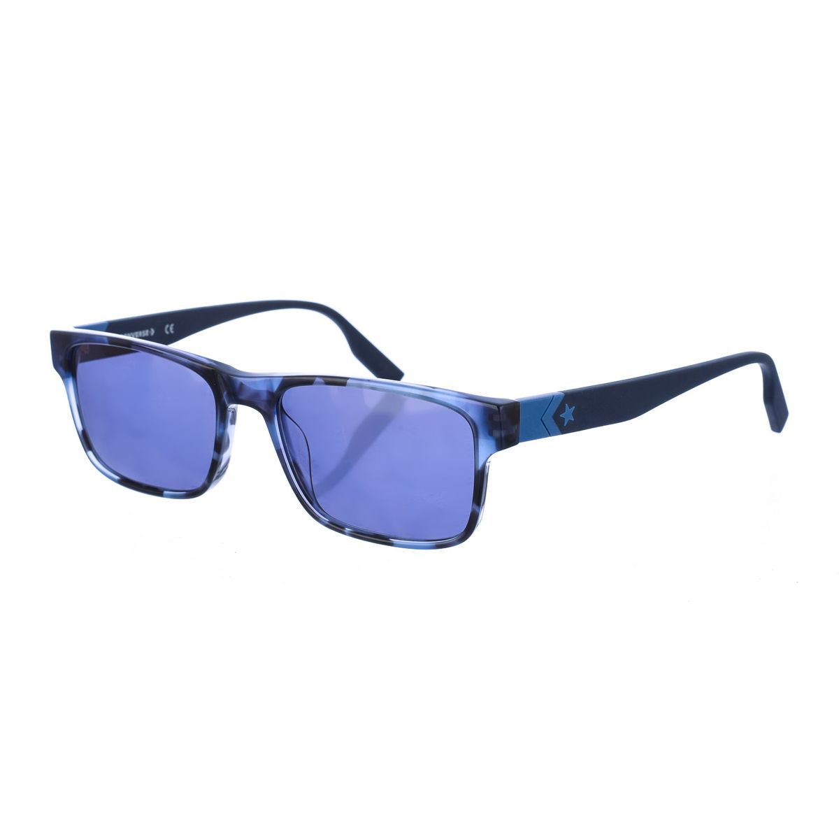 Blaue Acetatrahmen Rechteck Sonnenbrille