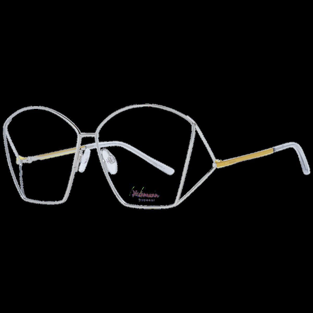 Geometrische silberne Metallbrille mit Vollrand