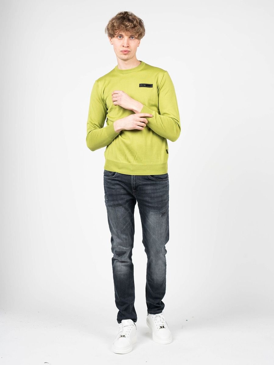 Merinowolle Pullover mit Rundhalsausschnitt