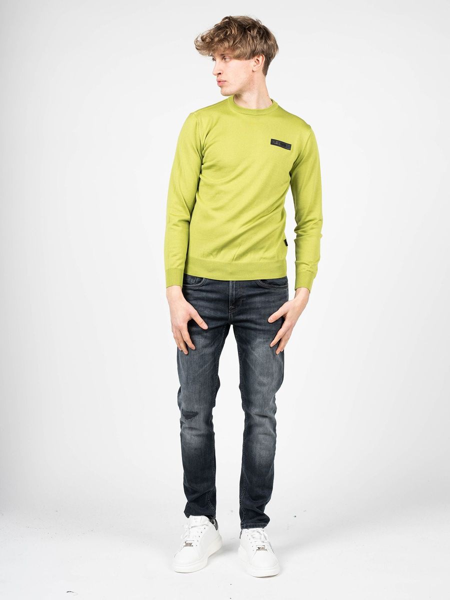 Minimalistischer Rundhals-Pullover aus Merinowolle