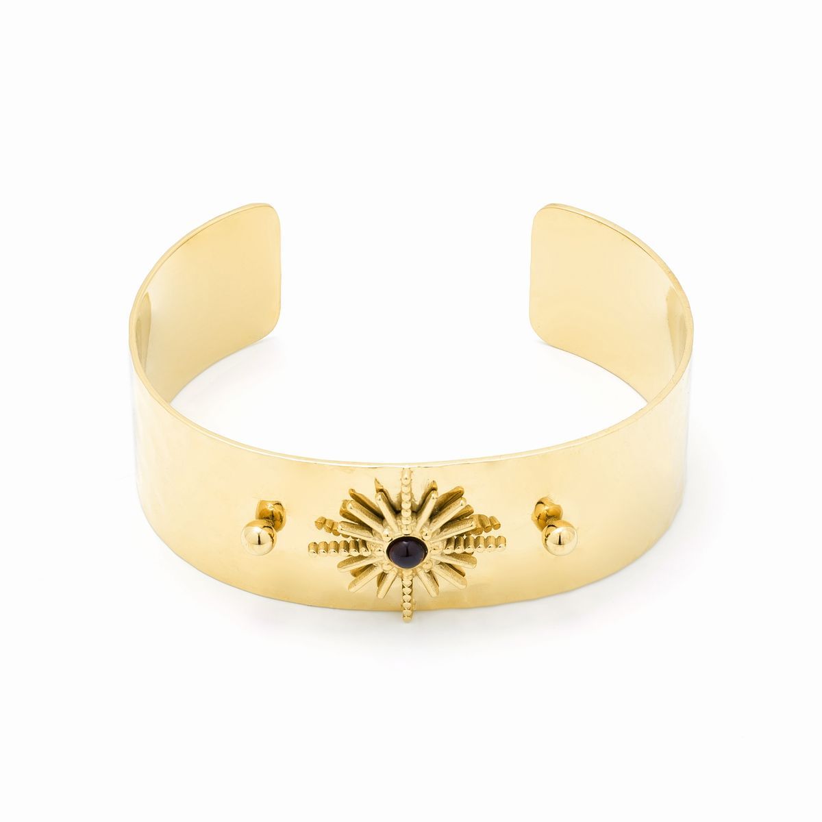 Goldplattiertes Armband mit Onyx