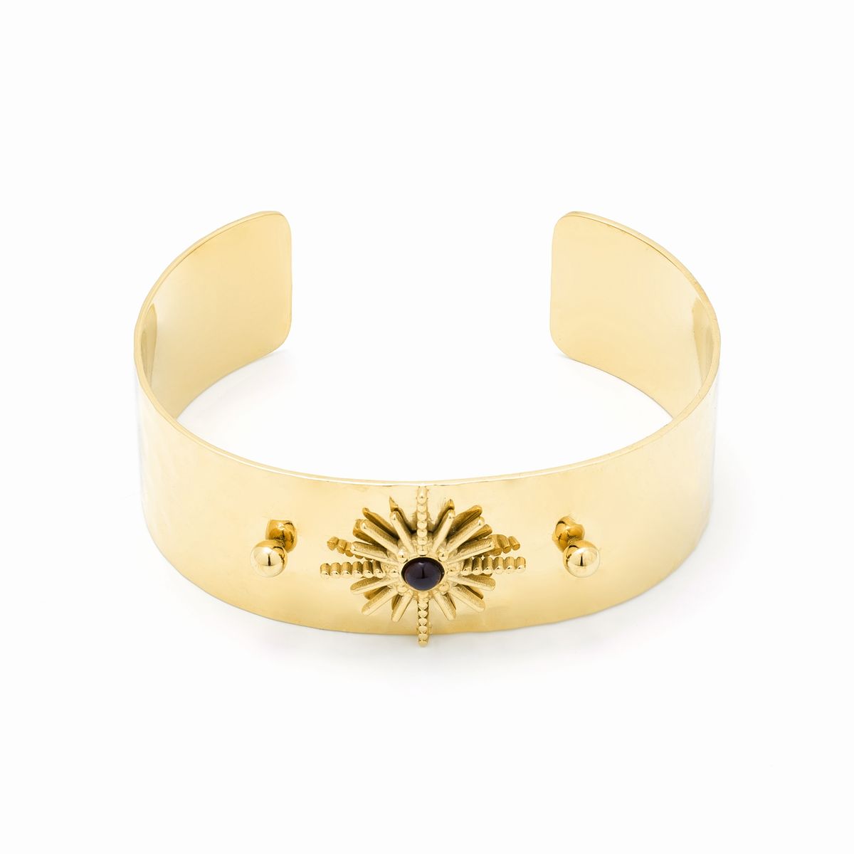 Onyx-Armreif mit Sonnenstrahl-Motiv