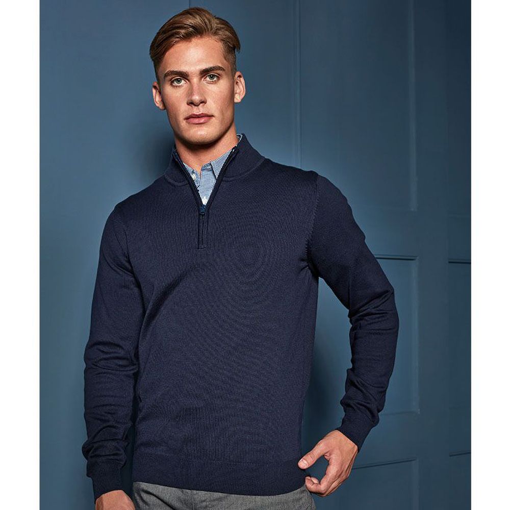 Feinstrick-Pullover mit Viertelreißverschluss