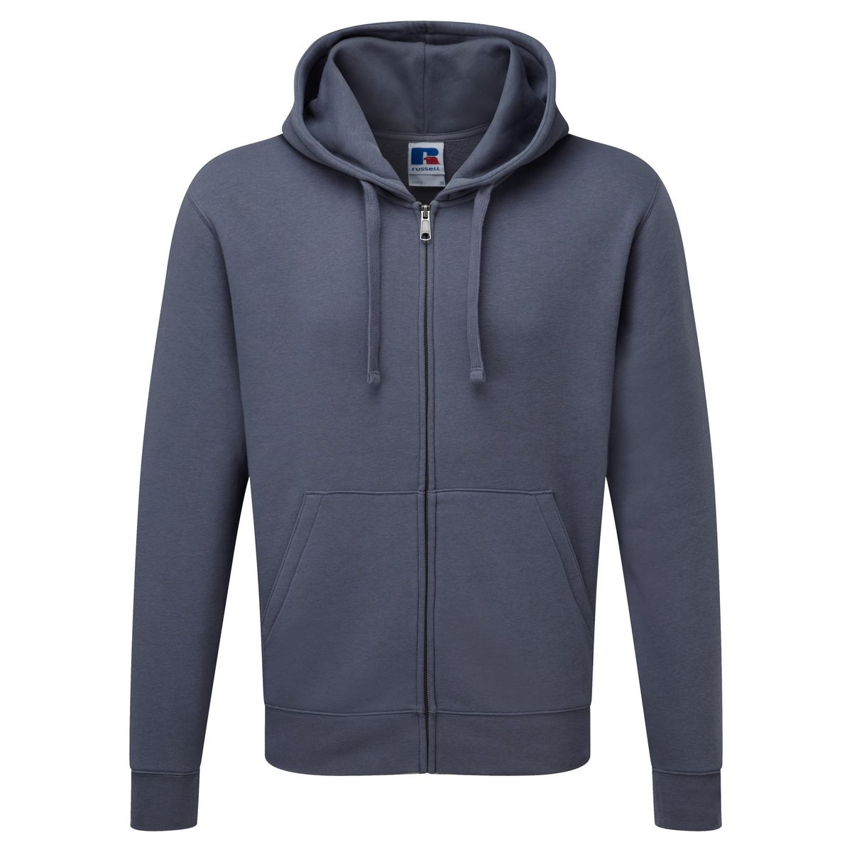 Russell Mens Authentic Full Zip Hooded Sweatshirt / Hoodie (Convoy Grau)