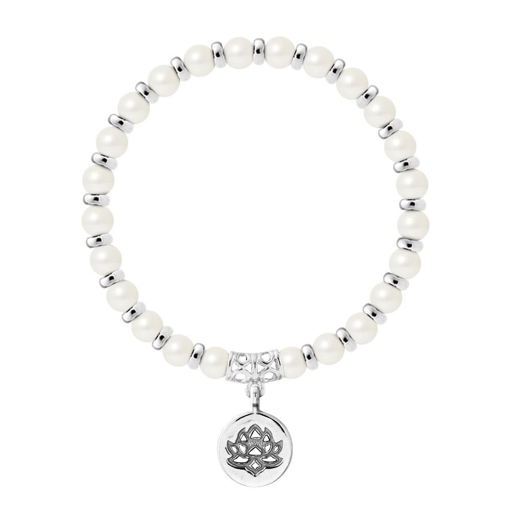 Perlenarmband mit Lotus-Anhänger
