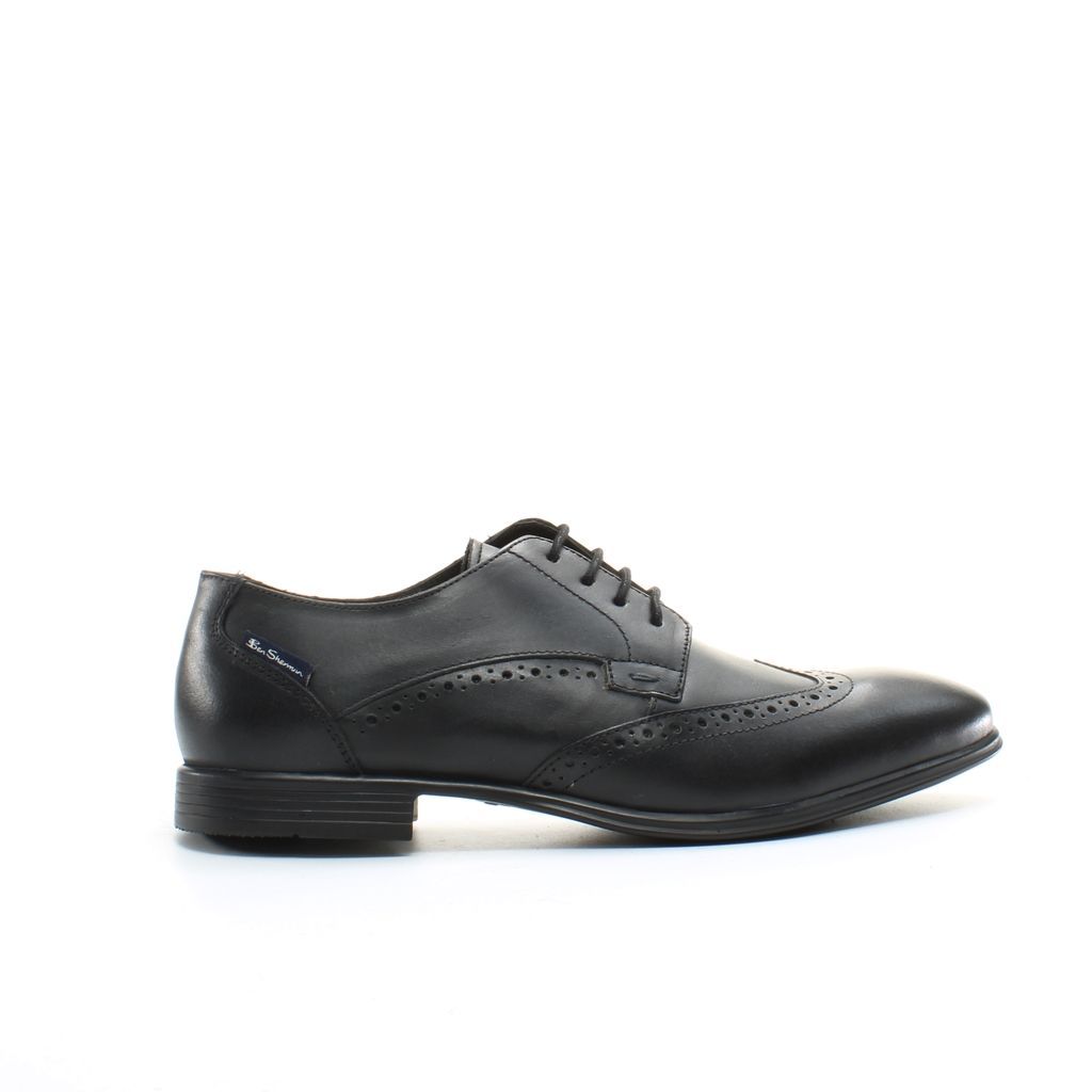 Klassische Leder Oxford Schnürschuhe mit Flügelkappe
