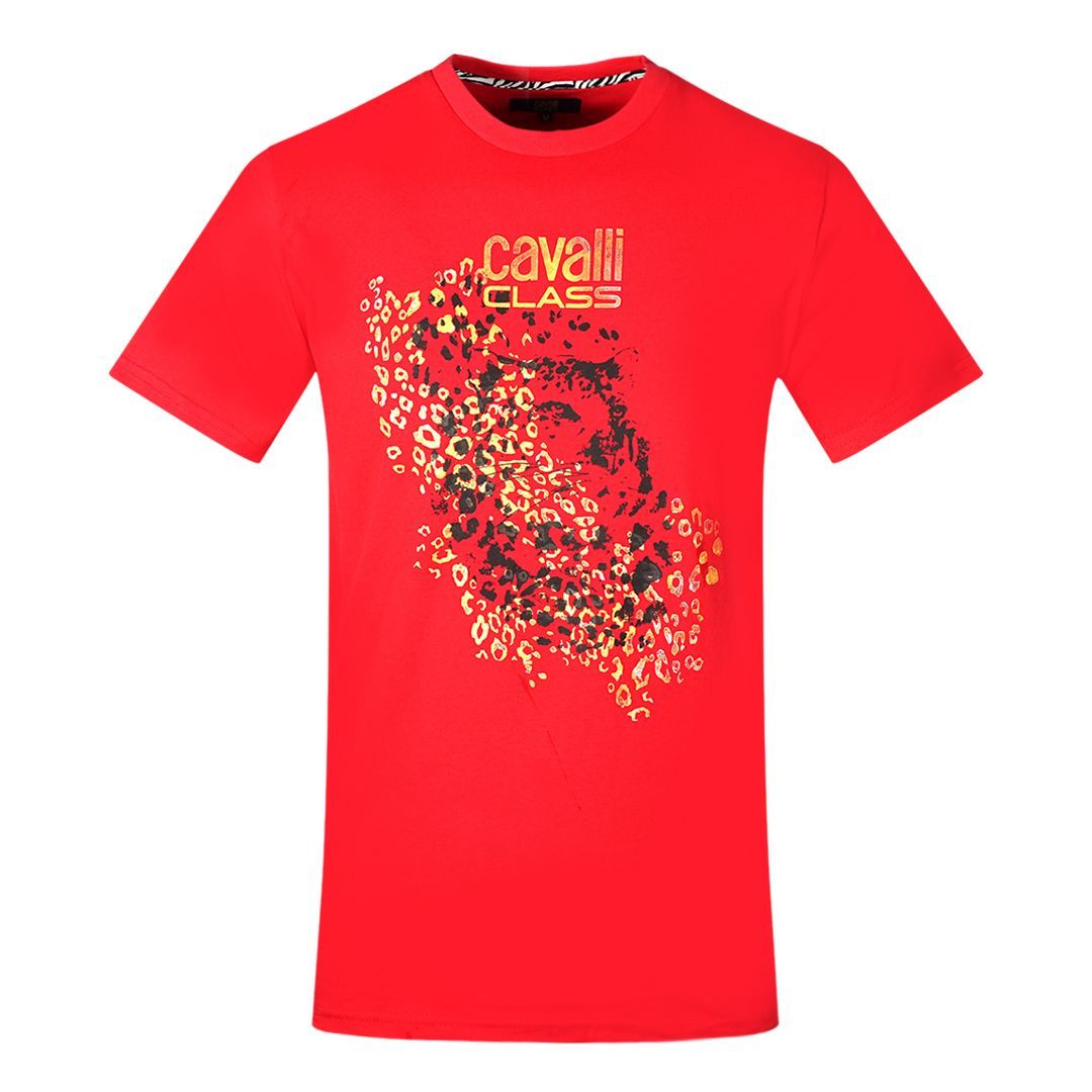 Leoparden Silhouette Baumwoll-T-Shirt
