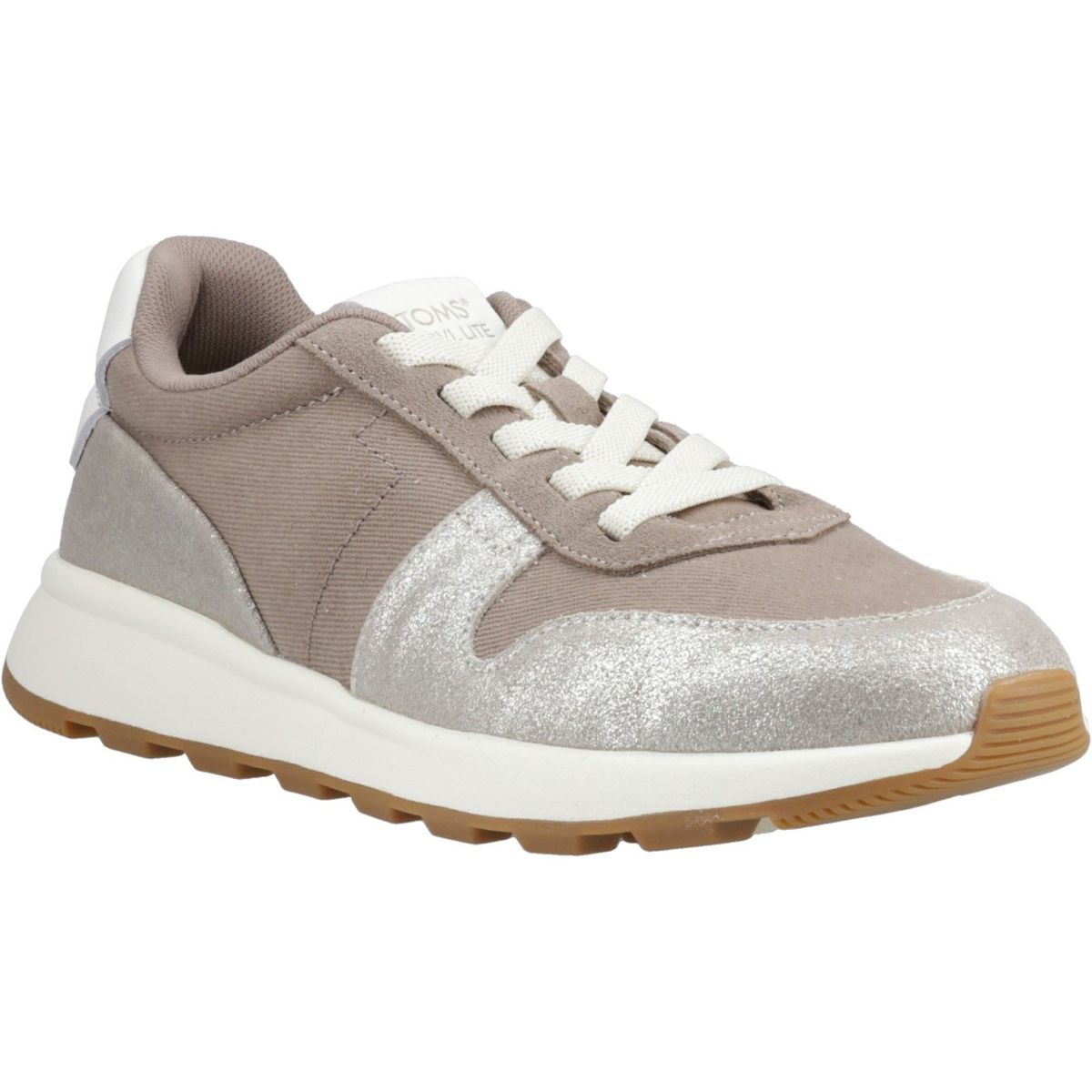 TOMS TRVL Lite Retro Leder Damen Silber Turnschuhe