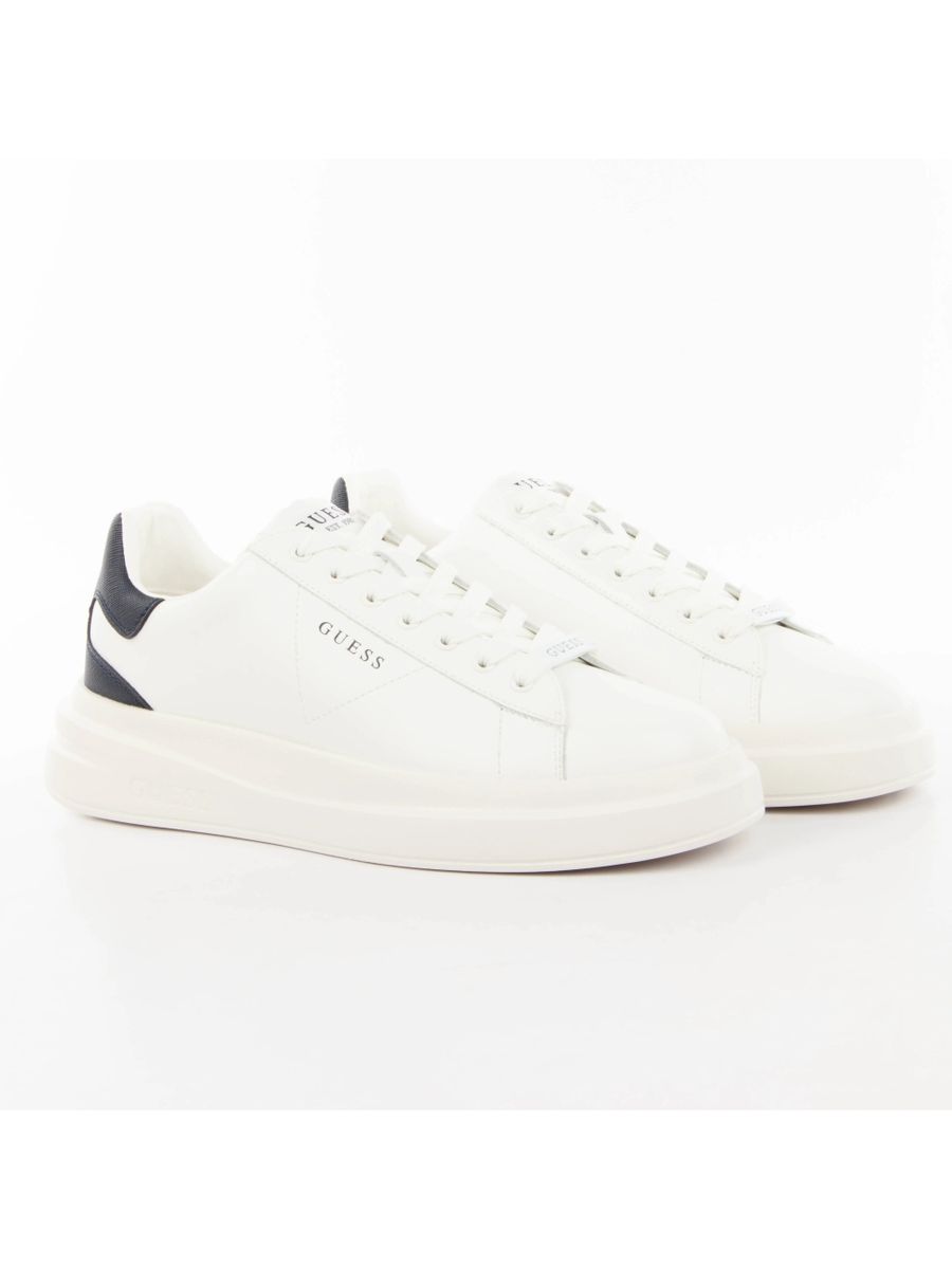 Saubere weiße Leder-Look Mode-Sneakers