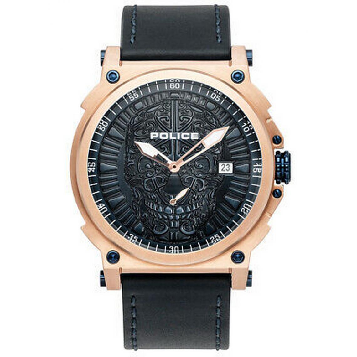 Herrenuhr Totenkopf Roségoldfarben