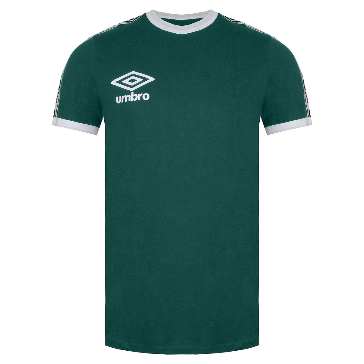 Klassisches Ringer-T-Shirt mit Streifenärmeln