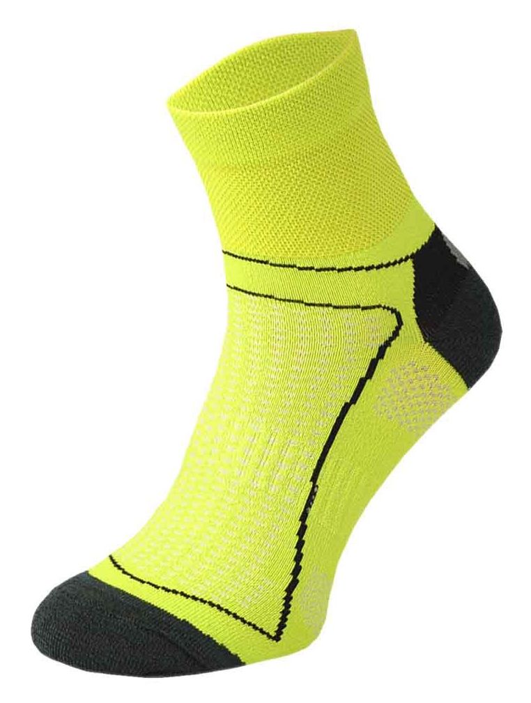 COMODO - Unisex Chaussettes Cyclisme sport Velo Route anti Tranpirante Basses - Jaune Fluo