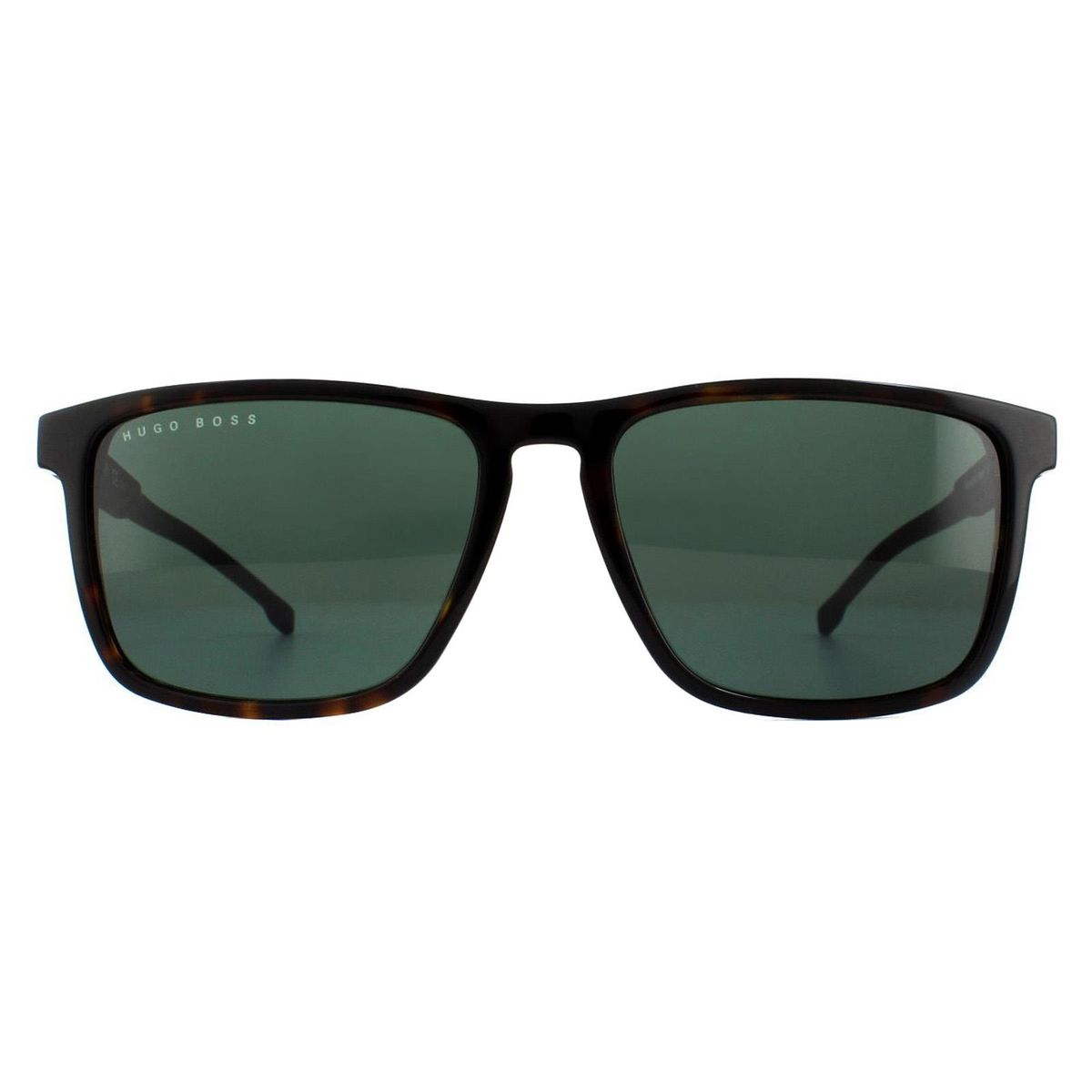 Sonnenbrille mit quadratischem Rahmen, dunkles Havanna-Grün