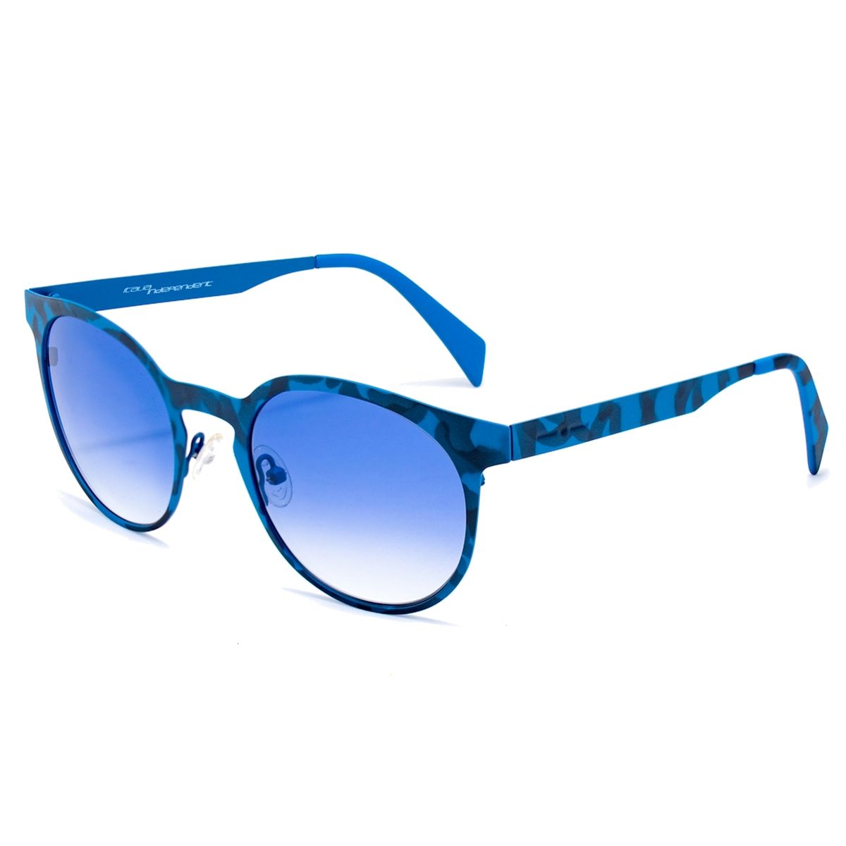 Blaue Sonnenbrille mit runden Rahmen