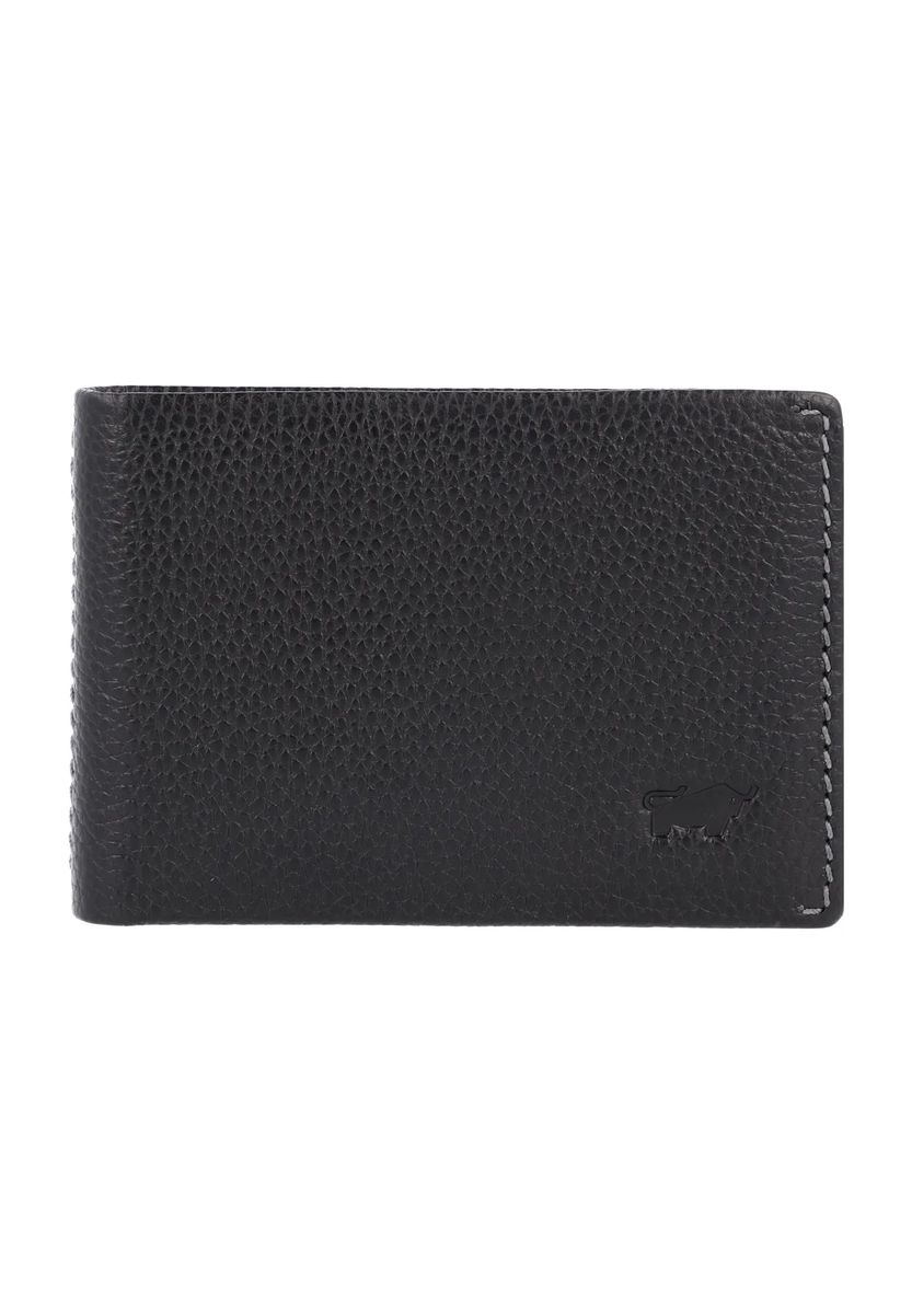 BRAUN BÜFFEL Geldbörse "Prato", Querformat, Leder, für Herren, schwarz