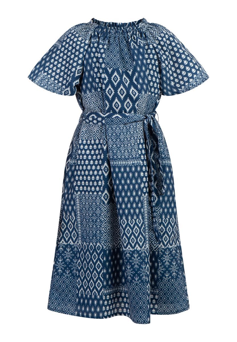 Dreimaster Kleid Mädchen (Kids) DUNKELMARINER DRUCK