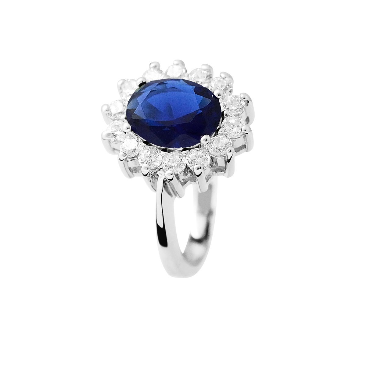 Königlicher Saphir Halo Cocktailring