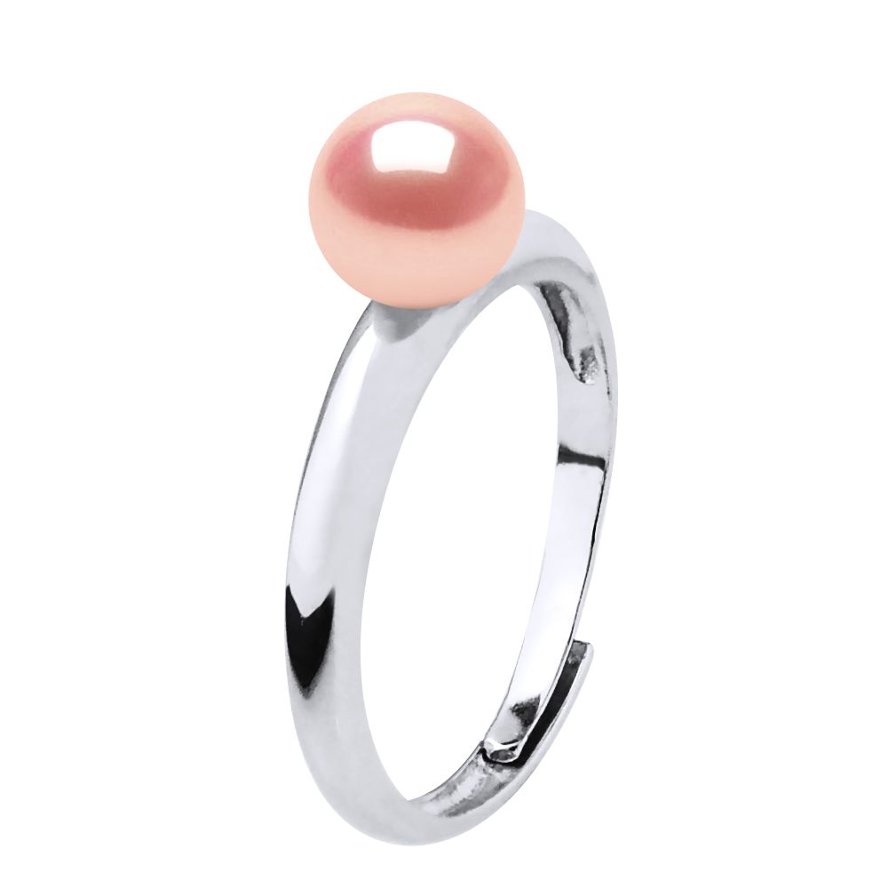 Verstellbarer Süßwasserperle Sterling Silber Ring