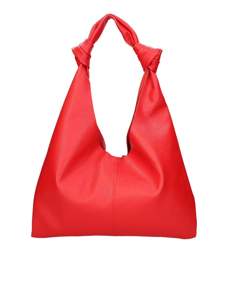 Rote Schultertasche mit Knotengriff