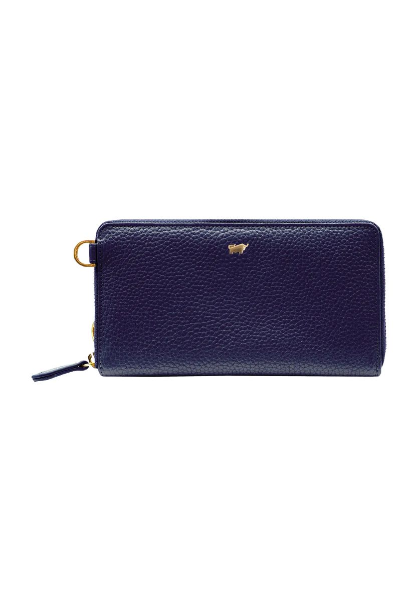 BRAUN BÜFFEL Langbörse, Leder, Handyfach, für Damen, blau, 99