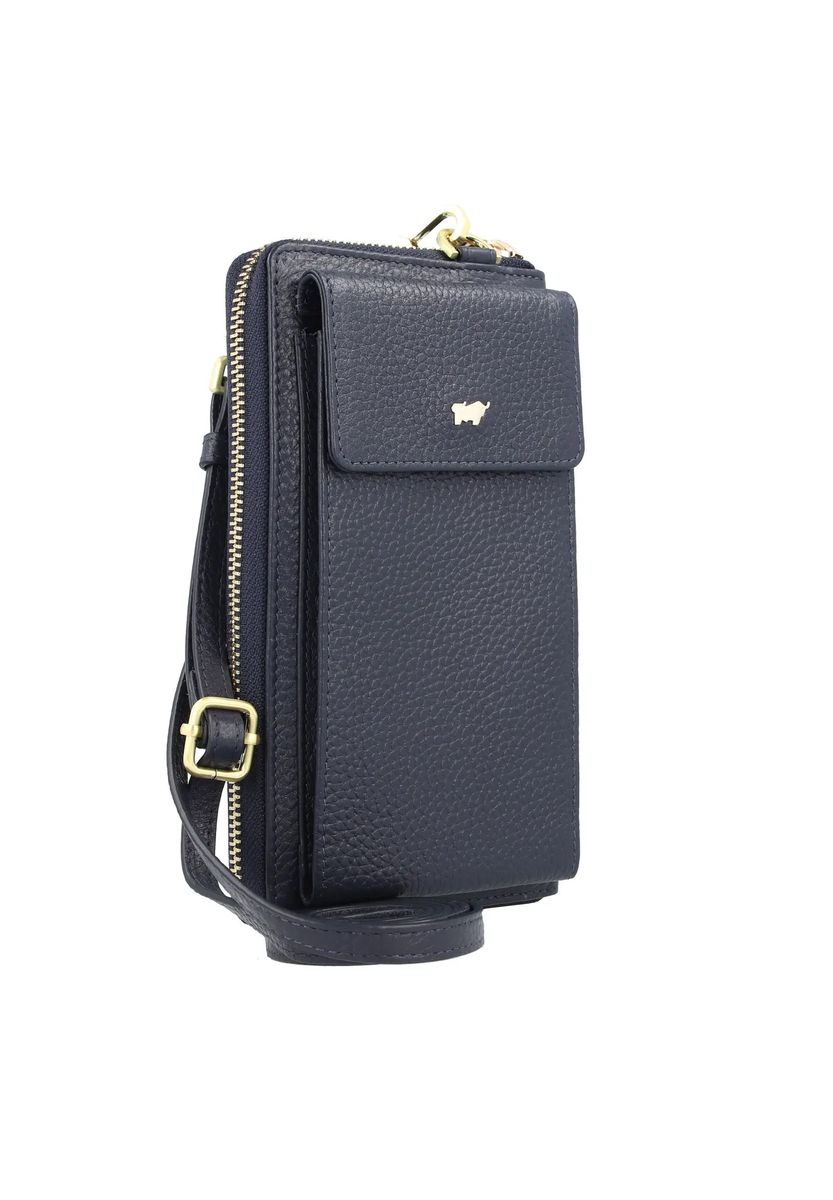 BRAUN BÜFFEL Langbörse, Leder, Handyfach, für Damen, blau, 99