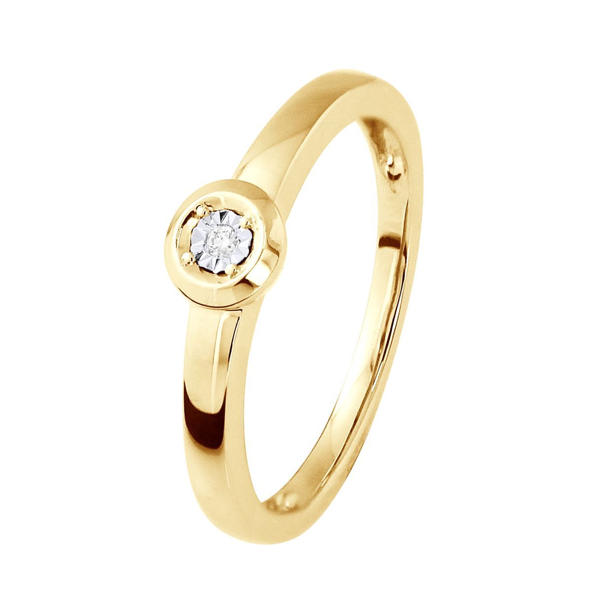 Eleganter Diamant-Solitärring mit Illusionsfassung