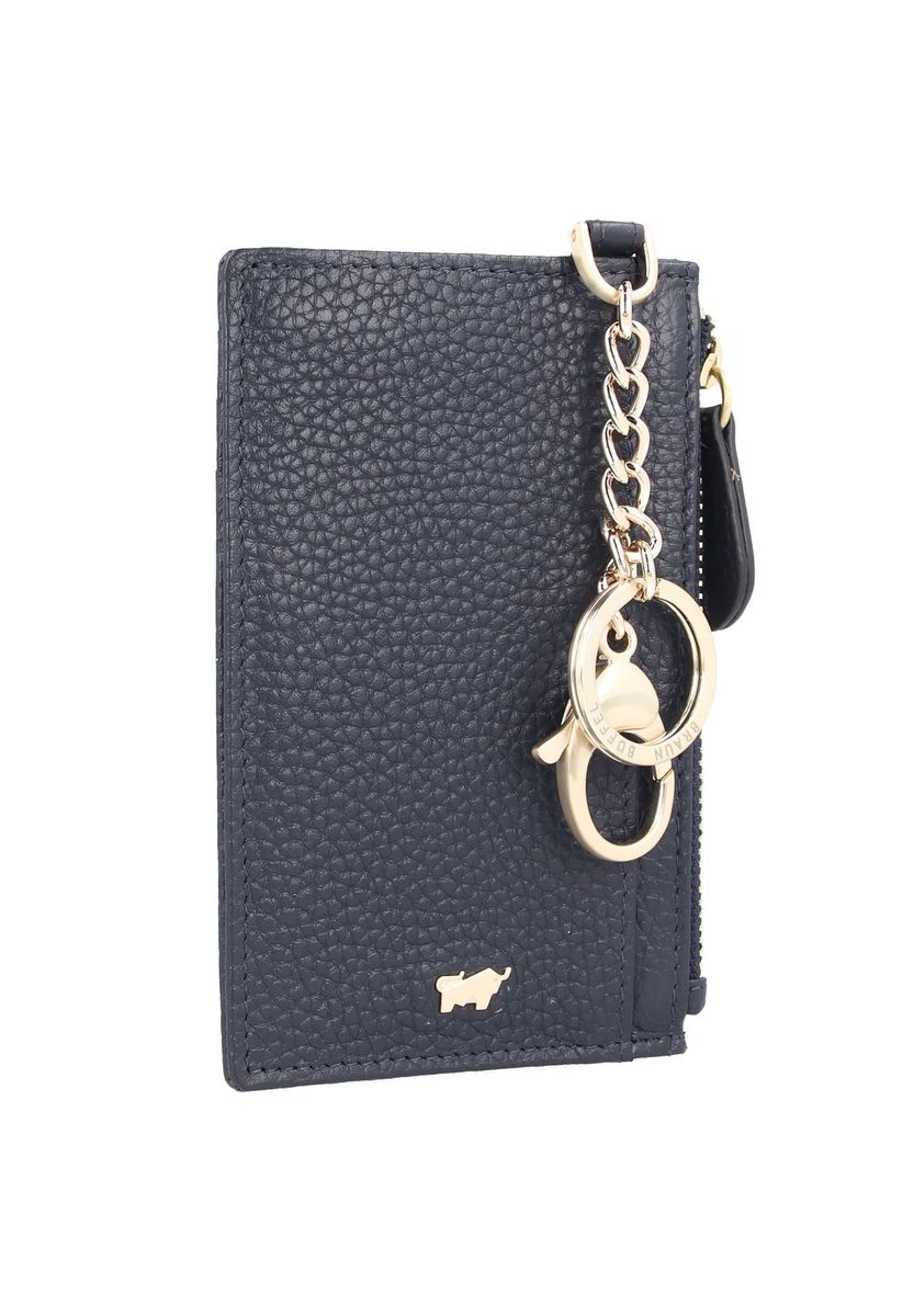 BRAUN BÜFFEL Schlüsseletui, Leder, Kreditkartenfächer, Emblem, für Damen, blau