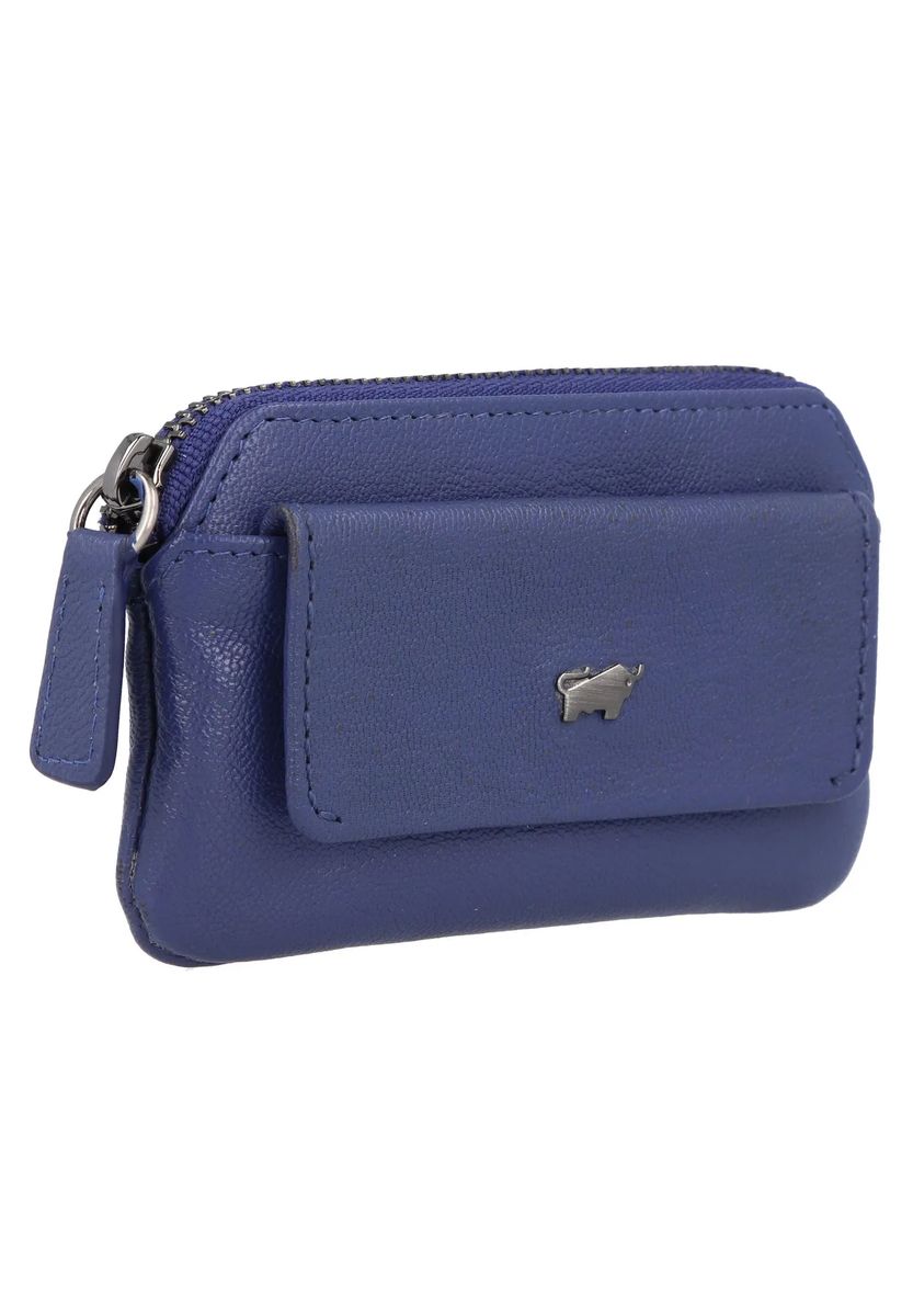 BRAUN BÜFFEL Schlüsseletui, Leder, Emblem, uni, für Damen, blau