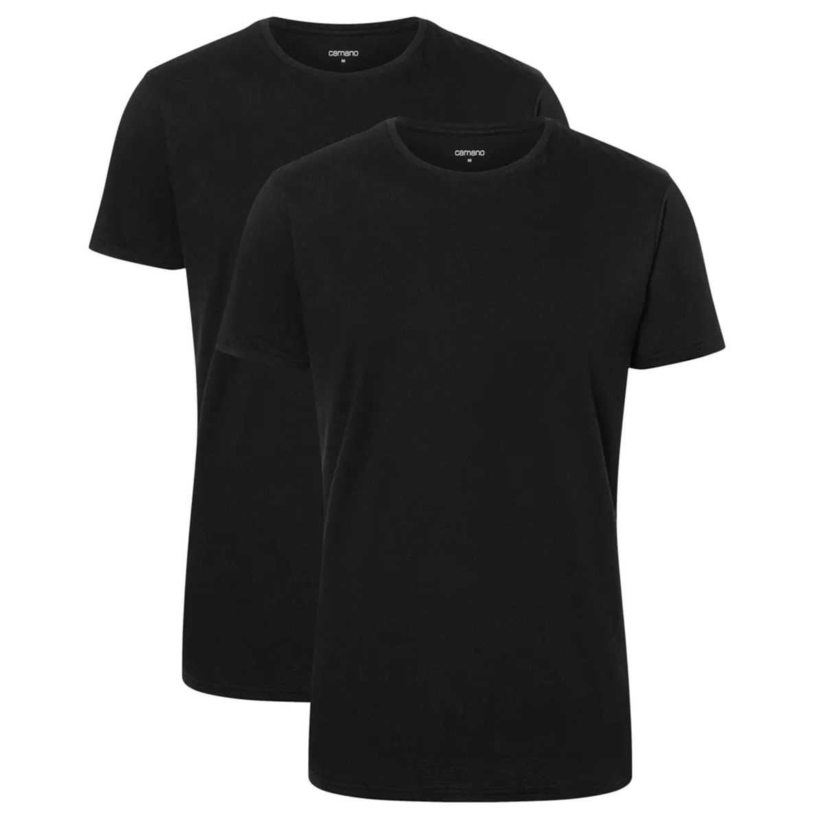Herren Schwarzes Rundhals T-Shirt Zweierpack