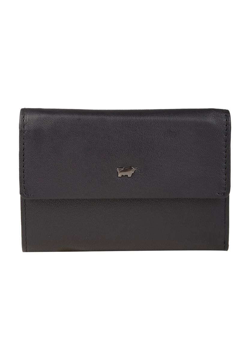 BRAUN BÜFFEL Geldbörse, Leder, Emblem, uni, für Damen, schwarz