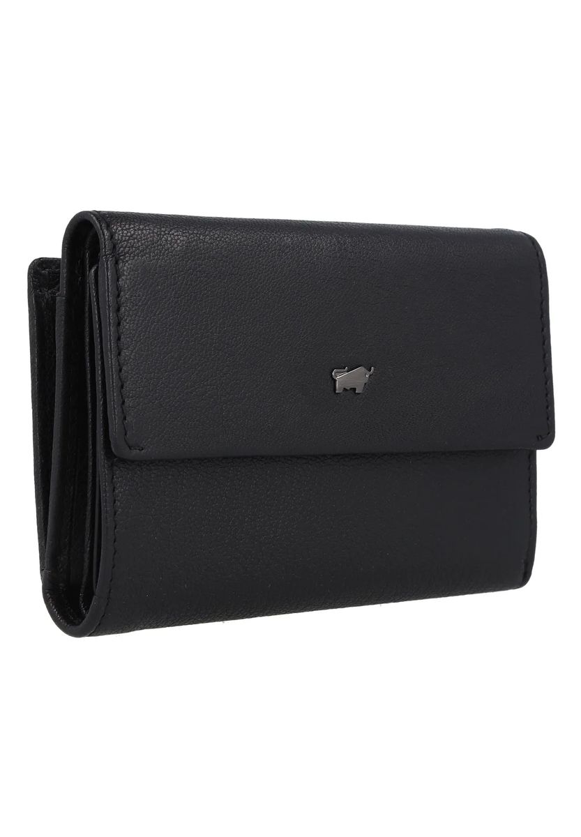 BRAUN BÜFFEL Geldbörse, Leder, Emblem, uni, für Damen, schwarz
