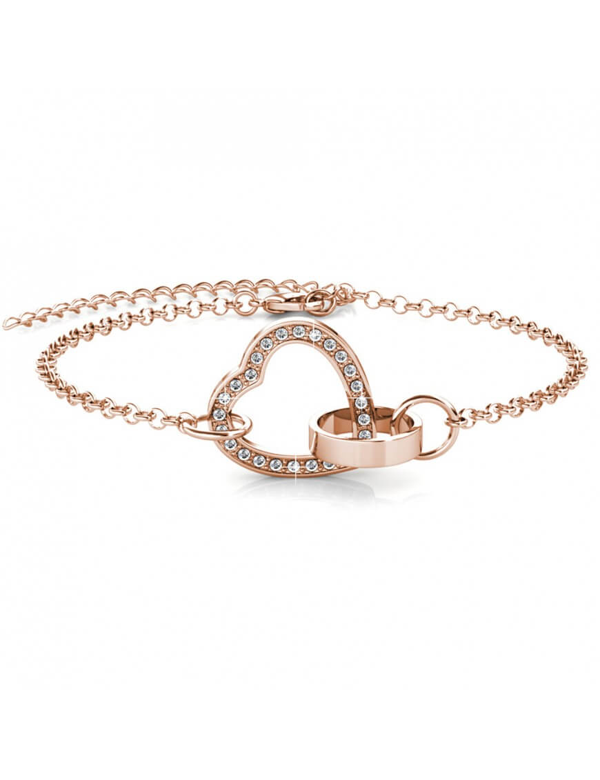 Armband mit verschlungenem Kristallherz