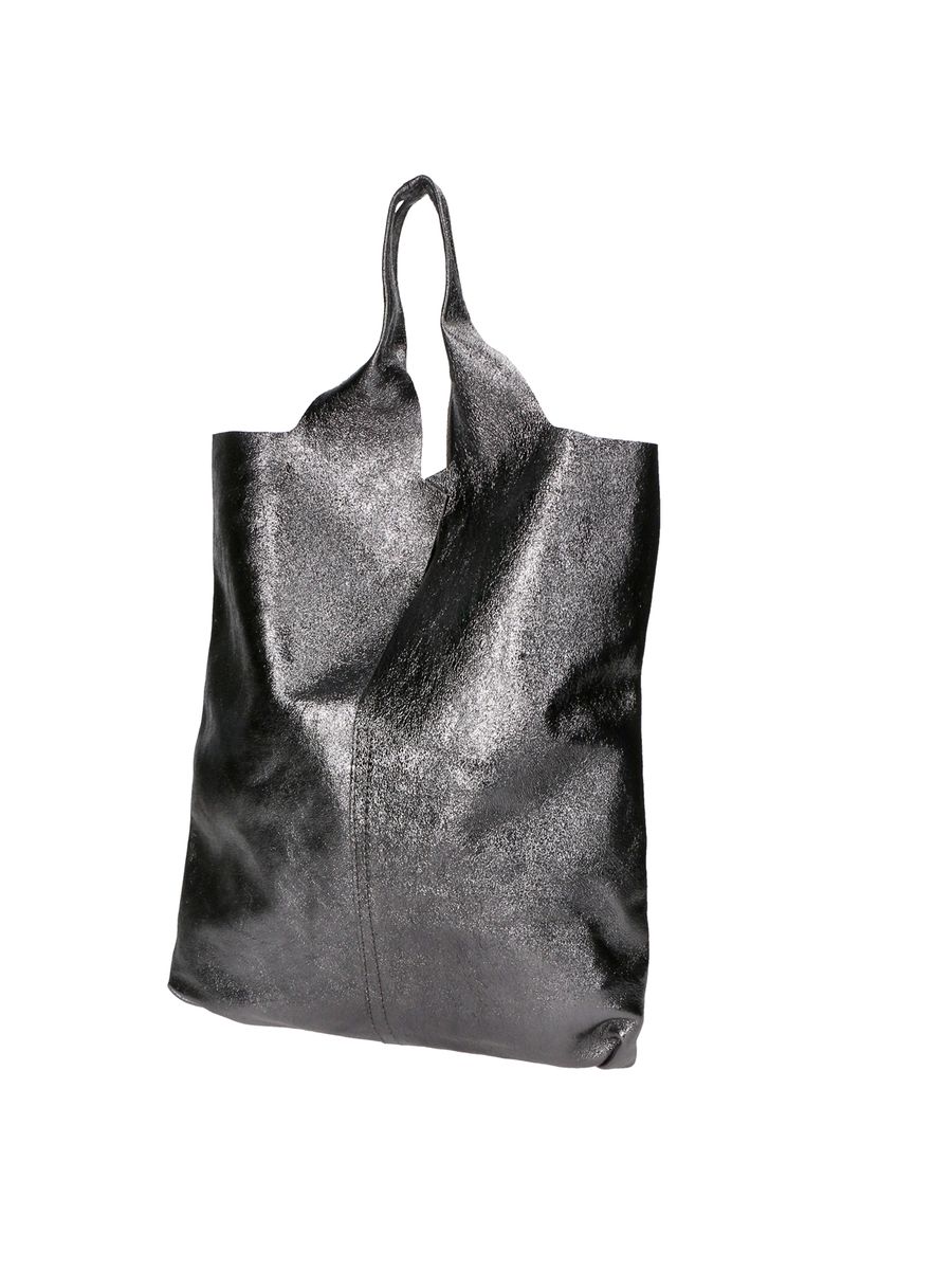 Hobo-Tasche aus laminiertem Metallic-Leder