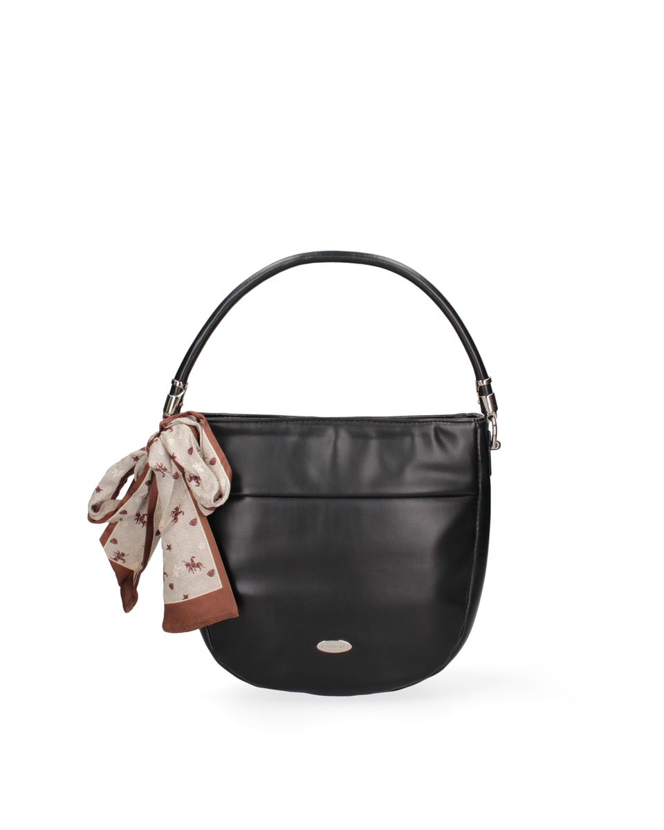 Klassische Schultertasche mit gebogenem Griff