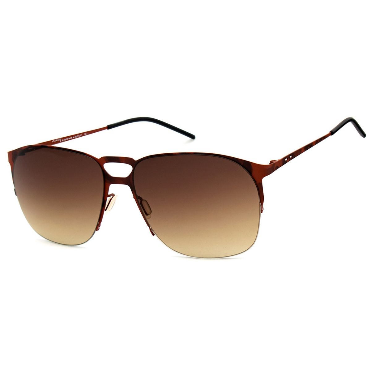 Braune Sonnenbrille mit Farbverlauf und Metallrahmen