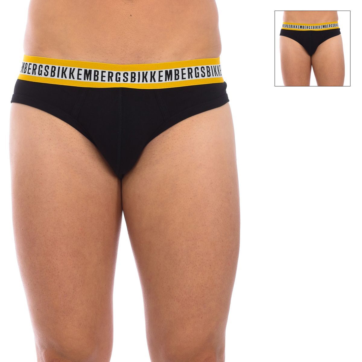 Herren schwarze Slips mit Logo-Bund