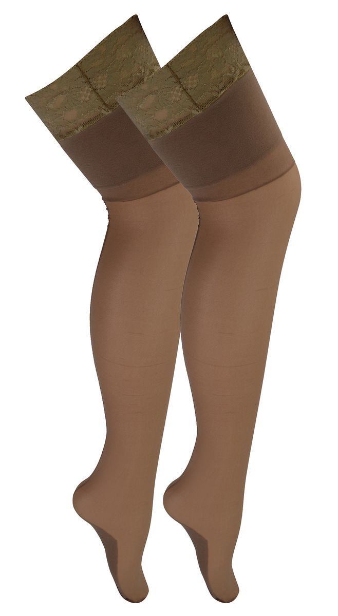 2 Paar Multipack Damen Nahtstrümpfe mit Spitze | Sock Snob | Damen Strümpfe - Nude / Nude