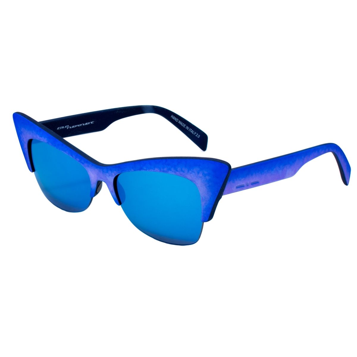 Cat-Eye Sonnenbrille mit blau verspiegelten Gläsern
