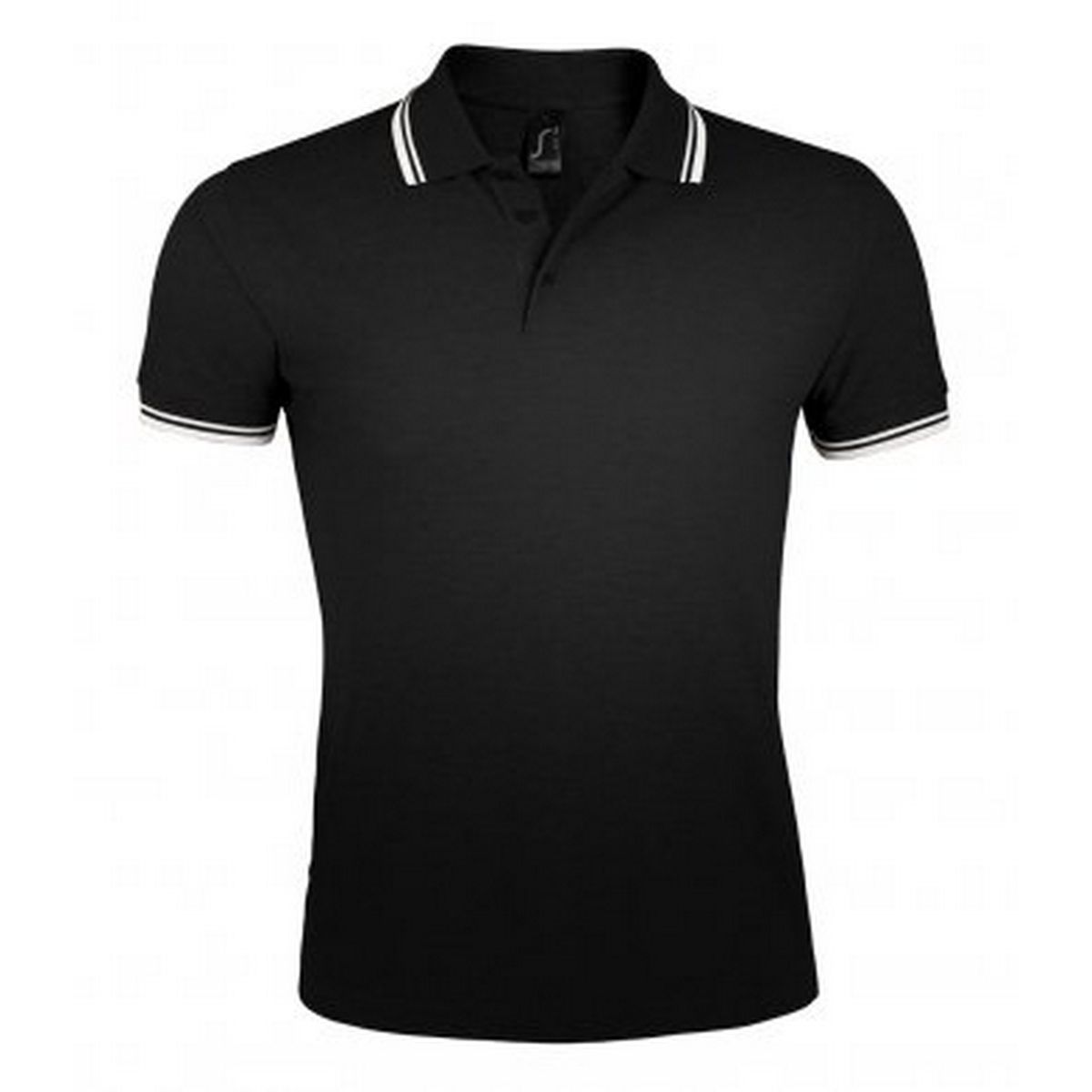 Schwarzes Piqué-Poloshirt für Herren