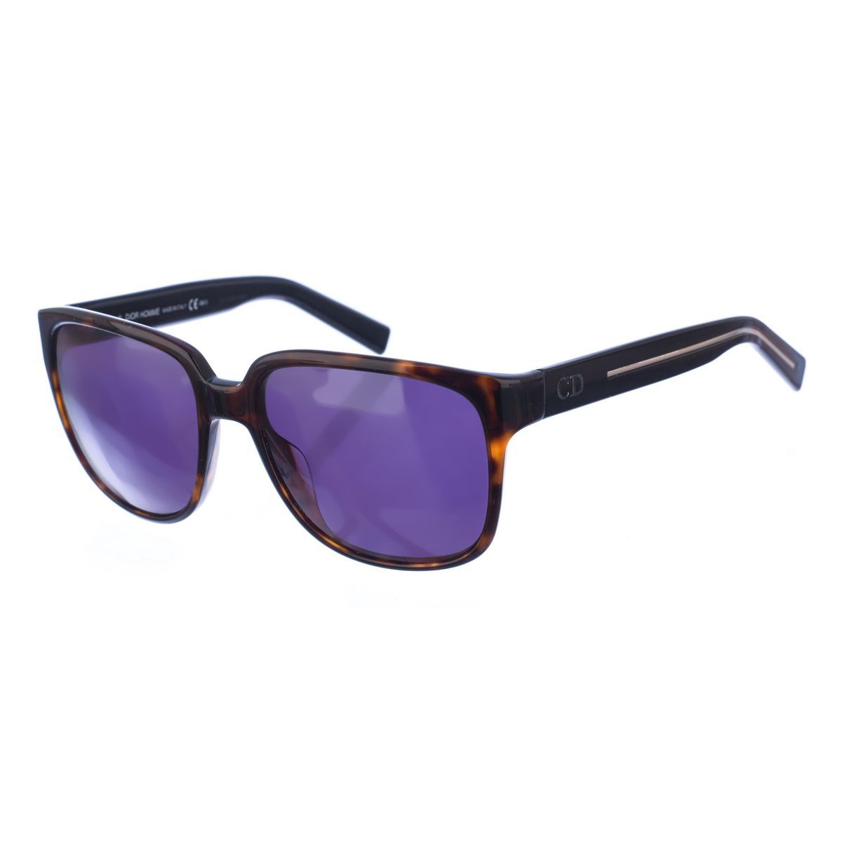 Ovale Acetat-Sonnenbrille für Herren in Braun