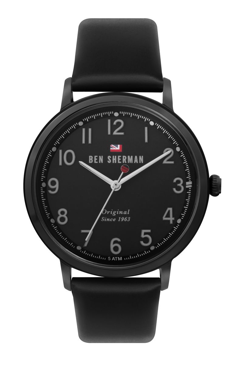 Klassische schwarze, minimalistische Armbanduhr