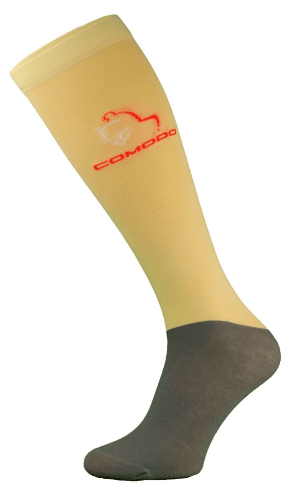COMODO - Femme Chaussettes Equitation | Chaussettes Hautes Longues pour Eté - Jaune