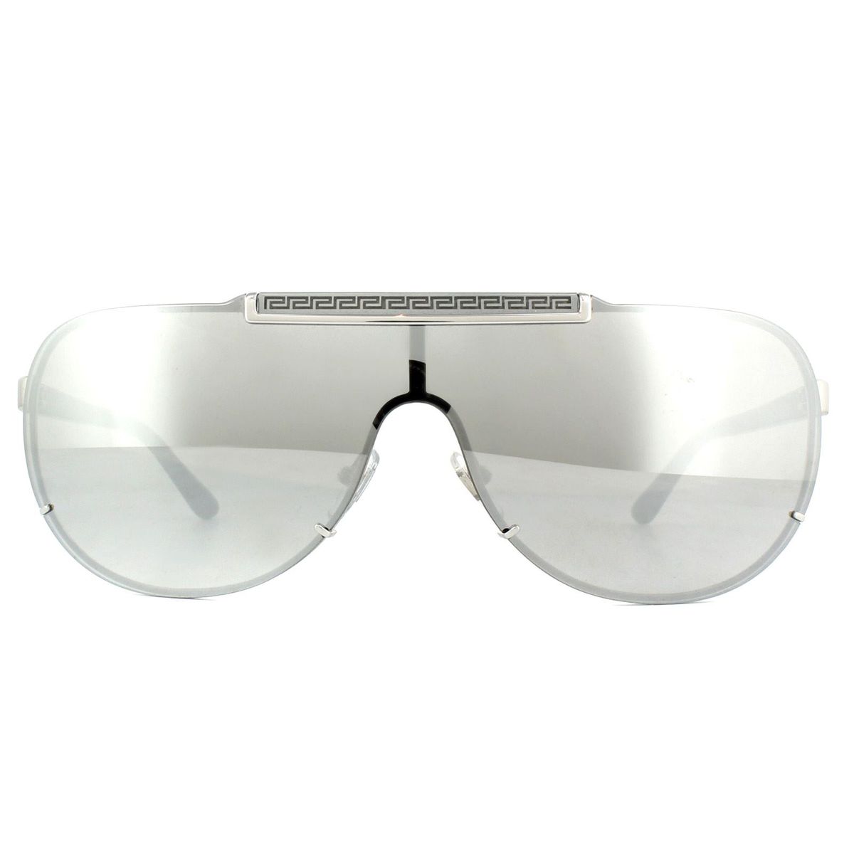 Silberne Spiegel-Schild-Sonnenbrille