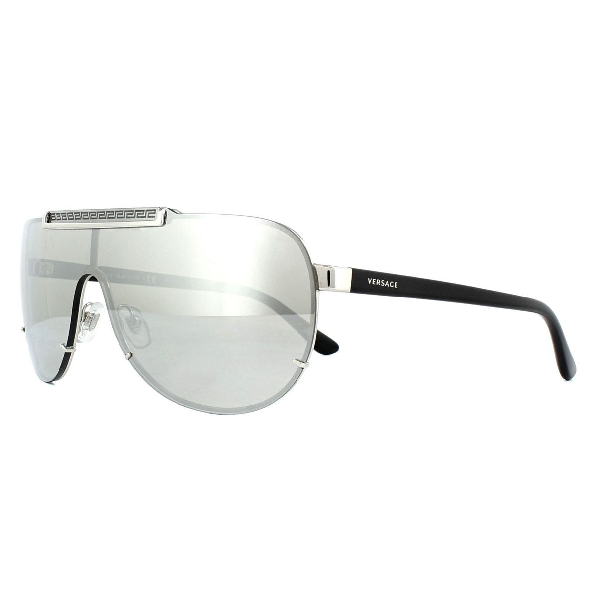 Futuristische Shield-Sonnenbrille mit graviertem Steg