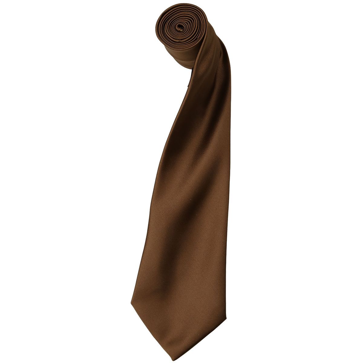 Premier Herrenkrawatte aus Satin (schmale Klinge) (2er-Pack) (Braun)