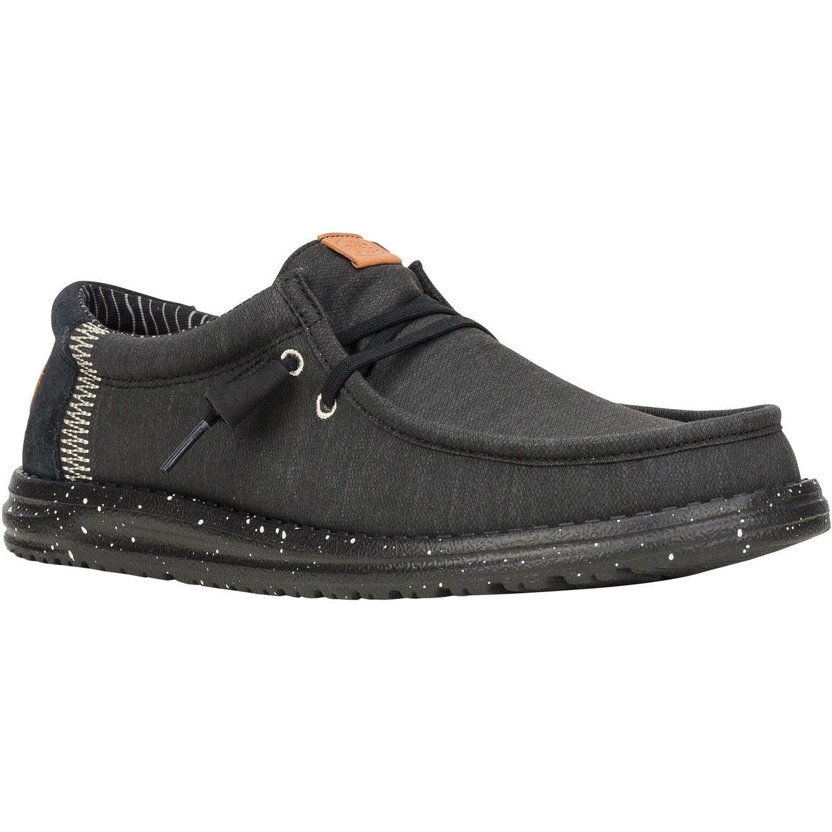 HEYDUDE Wally Elevated Basics Canvas Herren Schwarz Bootsschuhe