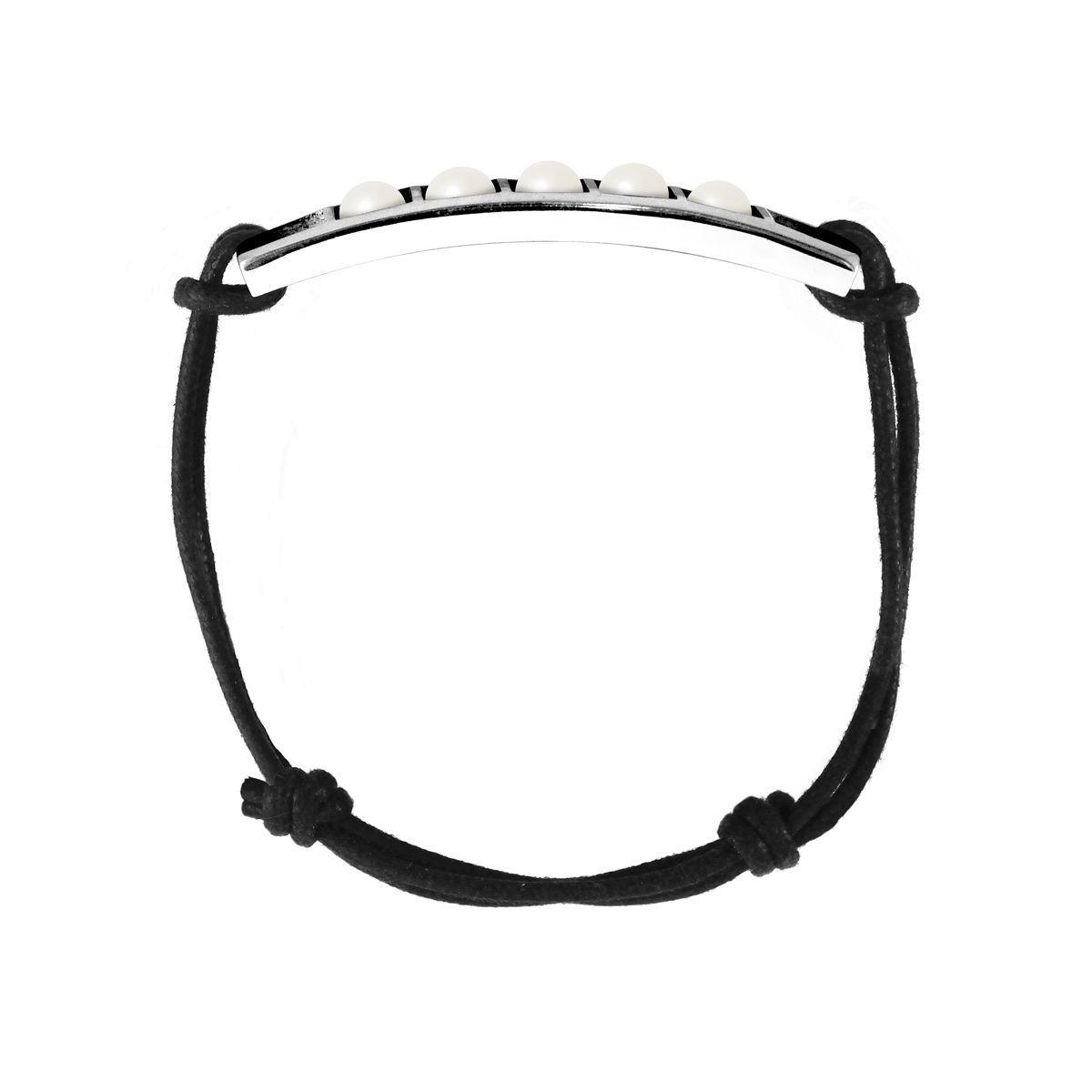 Minimalistisches Silber-Perlenarmband mit Kordel