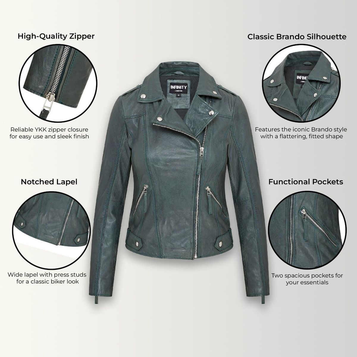 Klassische Bikerjacke im Brando-Stil