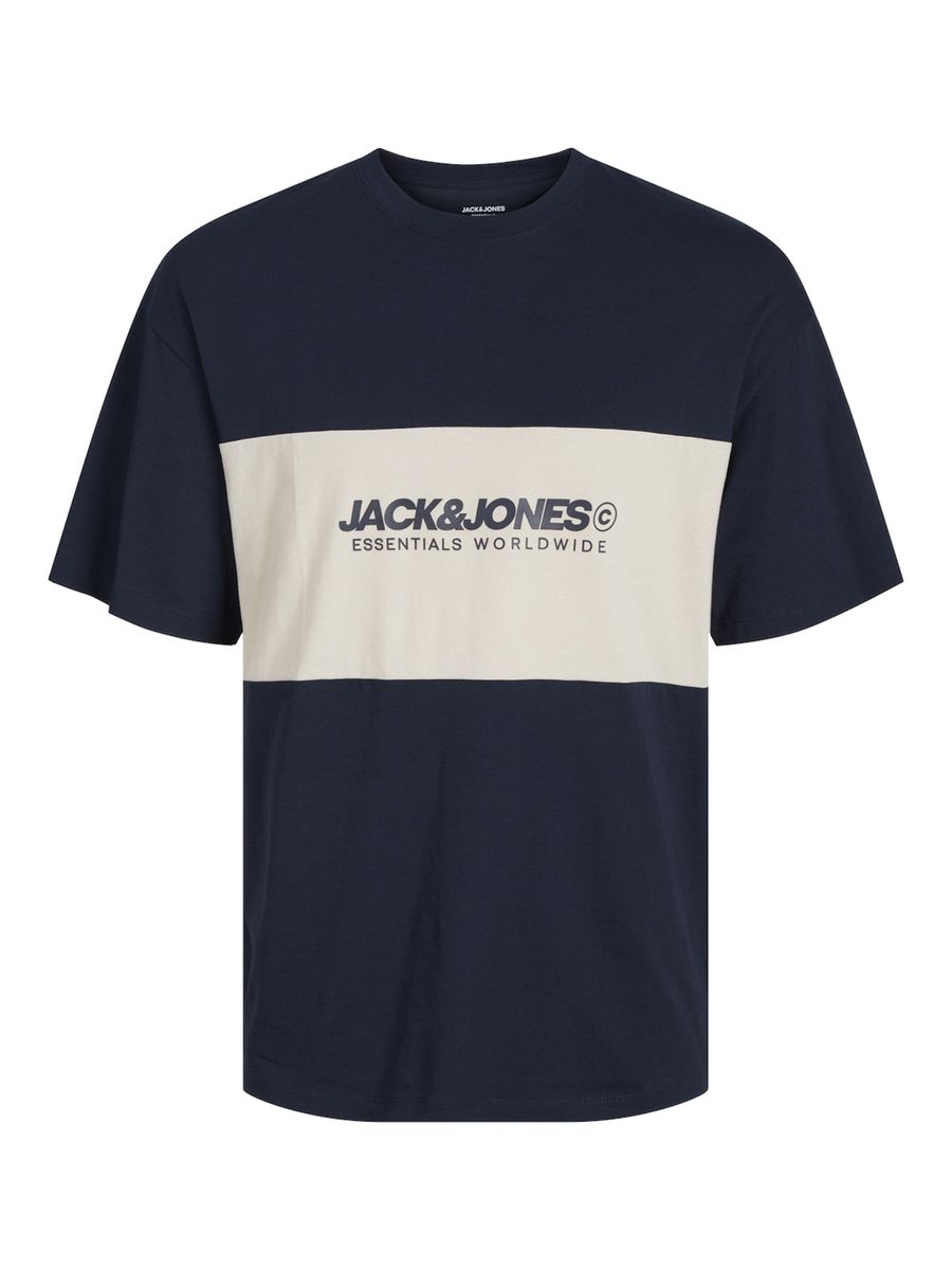 Baumwoll T-Shirt mit Farbblock-Logo