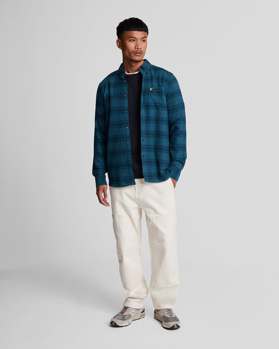 Tonal kariertes Button-Down-Oxford